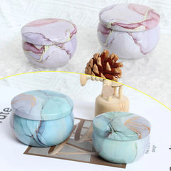 12-Piece Marble Pattern Candle Tins - Perfect for DIY Candle Making & Storage - candletown.net