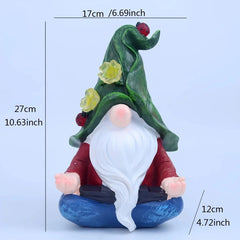 1pc Garden Gnome Dwarf Ornament Solar Glow Elf Resin Craft Outdoor Patio Ornament - candletown.net