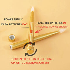 2Pcs Flameless LED Taper Candles - Elegant and Safe Candlelight for Any Occasion - candletown.net