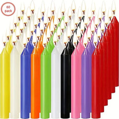 100/60pcs Unscented Assorted Colors Mini Taper Candle, Great For Casting Chimes, Rituals, Spells, Wax Play & More,ChristmasDecor - candletown.net