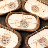 Retro Laventeli Puukulhokynttilä