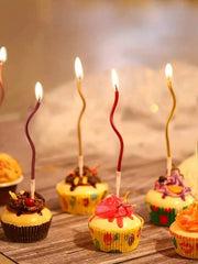 6Pcs Curved Cake Candles - Perfect for Birthdays, Baby Showers & Party Decor - candletown.net