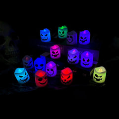 6pcs Halloween Flameless Ghost Face Candle - Safe & Scary Party Decoration - candletown.net