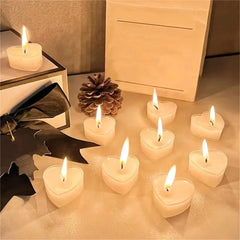 9pcs Heart-Shaped Scented Tea Light Candles - candletown.net