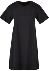 Black t-shirt dress on a white background