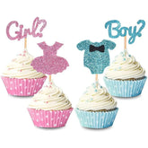 Boy or Girl Cupcake Toppers - 12pcs Baby Shower Cake Picks - candletown.net