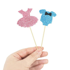 Boy or Girl Cupcake Toppers - 12pcs Baby Shower Cake Picks - candletown.net