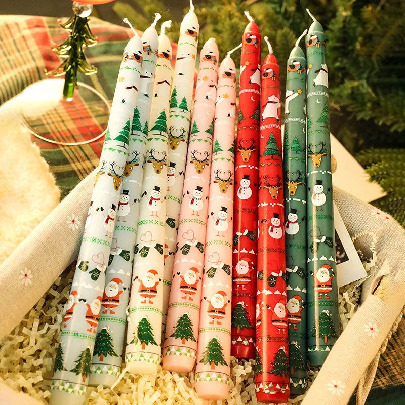 Christmas 25CM Christmas Banquet Candle Ornament Candlelight Dinner Decoration Long Pole Wedding Smokeless Atmosphere Candle - candletown.net