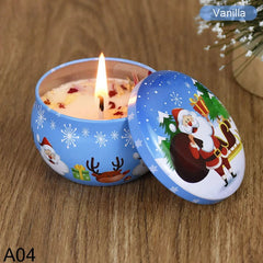 Christmas Aromatherapy Candles - Festive Santa Claus & Snowman Tin Cans - candletown.net