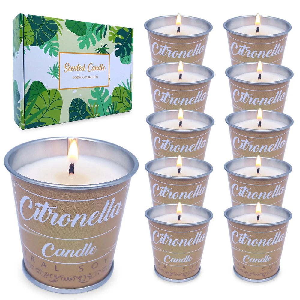 Citronella Fragrant Soy Wax Candles 10pcs – Mosquito Repellent – Perfect for Birthdays and Gifts - candletown.net