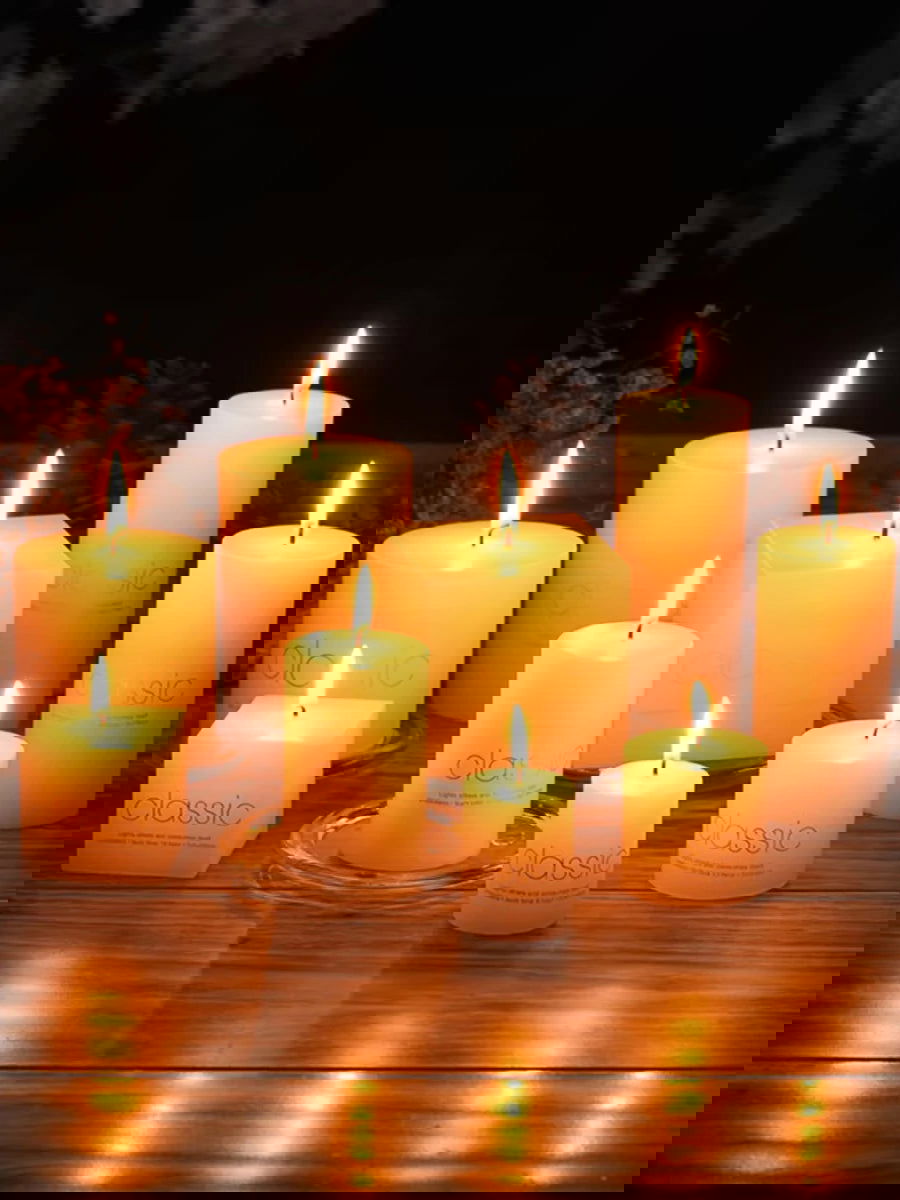 Classic Ivory White Cylinder Candle - Smokeless & Elegant Decor - candletown.net