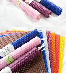 Color Beeswax DIY Candle Making Materials - 10 Pieces, 20x20 cm - Available in Multiple Color - candletown.net