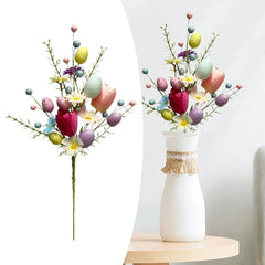Easter Egg Stem Decorative Colorful Berries Floral Pick Bouquet Fake Eggs for Centerpiece Arrangement Home Vase Celebration Yard - candletown.net