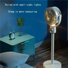 Electric Floor Stand Circulating Cooling Fan USB With Night Light Remote Control Air Blower Household Timing Adjustable Height - candletown.net