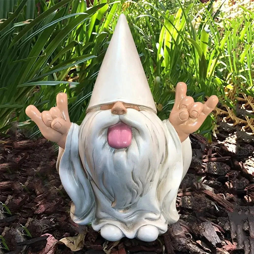 Funny Rocker Garden Gnome Statue for Outdoor and Fairy Garden - candletown.net