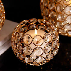 Gold Crystal Candle Holder - Wedding Centerpiece & Home Decor - candletown.net
