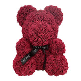 40cm Rose Bear – Heart Shaped Teddy Made of Roses - candletown.net