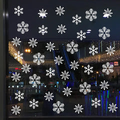 38-Piece Snowflake Window Clings – Reusable Electrostatic Christmas Stickers
