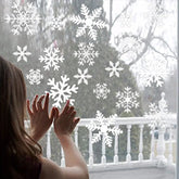 38-Piece Snowflake Window Clings – Reusable Electrostatic Christmas Stickers