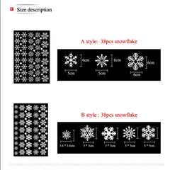 38-Piece Snowflake Window Clings – Reusable Electrostatic Christmas Stickers