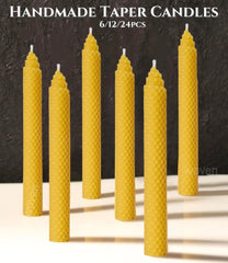 Hand-Rolled Beeswax Taper Candles - Eco-Friendly Elegance - candletown.net