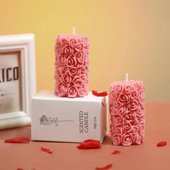 Hand-made Rose Style Aromatherapy Candle Sculpted Shape Fragrance Smokeless Candle Holder Decoration Birthday Candle Gift - candletown.net