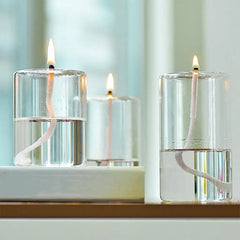 Refillable Glass Oil Candle - Elegant Oil Lamp for Dining, Parties, Christmas, and Weddings - candletown.net