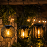 Retro Solar Hanging Lantern - candletown.net