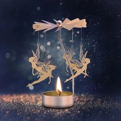 Golden Angel Chime Rotating Candle Holder - candletown.net