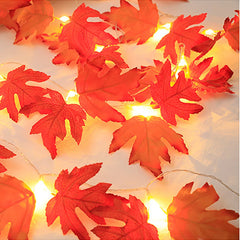 Halloween Maple Leaf LED String Lights – 2/3/6 m Autumn Garland