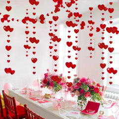 Red Glitter Heart Hanging Garland - candletown.net