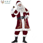 Santa Claus costume with decorative elements on a white background