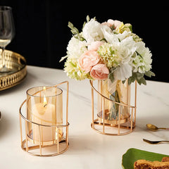 Gold Metal Candle Holder