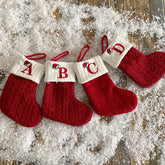 Christmas Knitted Stocking with Letter Design