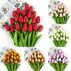 10pcs Tulip Artificial Flowers – Lifelike & Elegant Decor - candletown.net