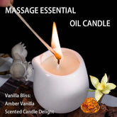 1pc Amber Vanilla massage essential oil candle, coconut wax, heating, body open back SPA romantic holder home decor valentines - candletown.net