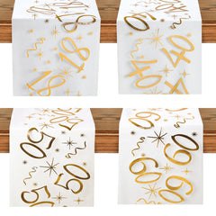 Birthday Table Runner – Gold, Silver & Black - candletown.net