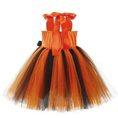 Girls Pumpkin Witch Costume – Halloween Tutu Dress Set