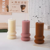 Geometric Pillar Candle – Sculpted Table Candle