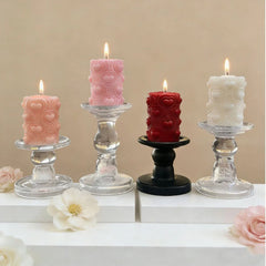 Heart Pattern Pillar Candle