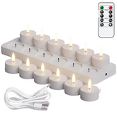 Rechargeable Flameless LED Tea Lights with Remote