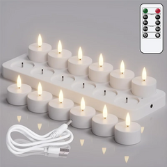 Rechargeable Flameless LED Tea Lights with Remote