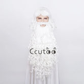 Santa Claus Beard & Wig Set – Classic White Cosplay Costume Accessory