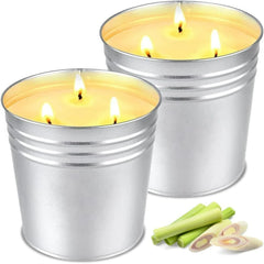 3-Wick Citronella Bucket Candles (2 x 17oz) – Outdoor Mosquito Protection - candletown.net