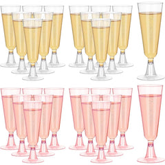 Disposable Champagne Glasses with Gold Rim