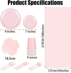 Light Pink Disposable Tableware Set