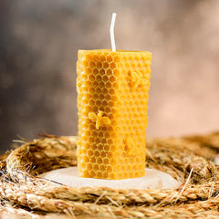 Beeswax Honeycomb Pillar Candle - candletown.net