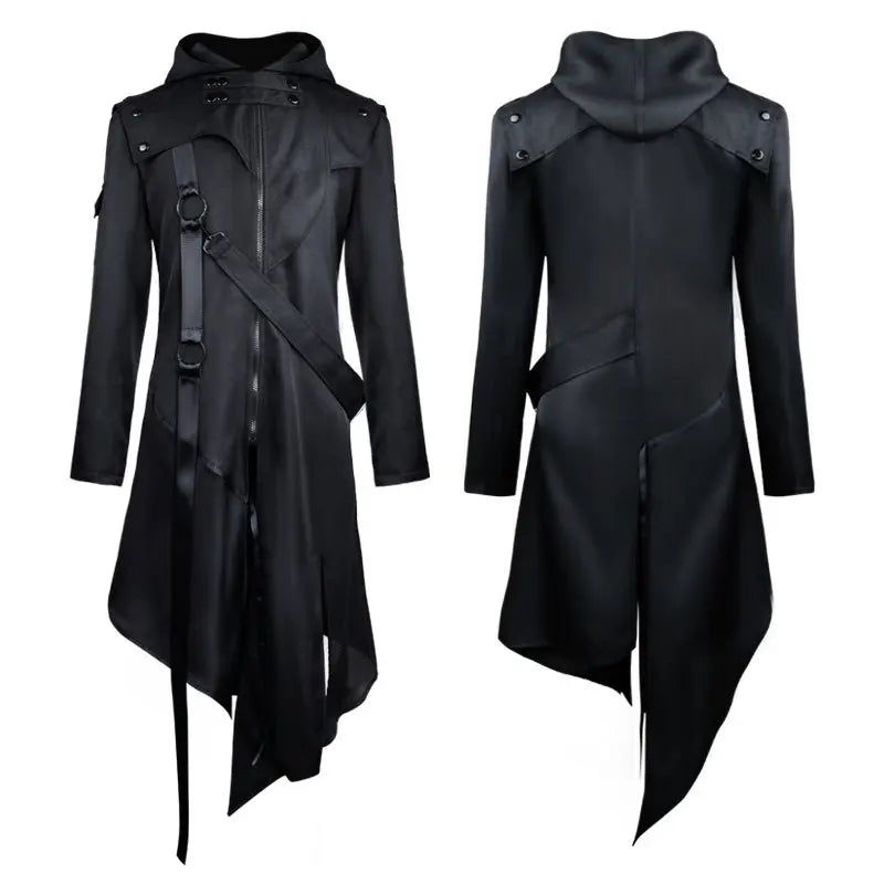 Men’s Gothic Hooded Halloween Cosplay Jacket - candletown.net