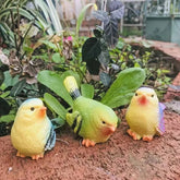 Set of 3 Handcrafted Resin Bird Statues Birds Animal Figurine Decoration for Outdoor Indoor Decoration at Lawn and Yard - candletown.net