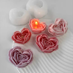 Heart Rose Silicone Mold for DIY Candle Making